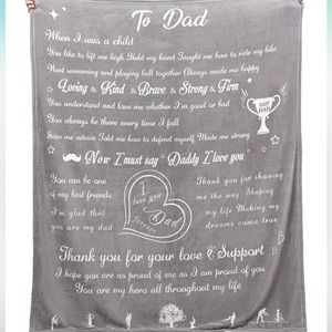 Birthday Gifts for Dad Blanket Cozy Fleece Throw Blankets, 55x65”, Light Gray